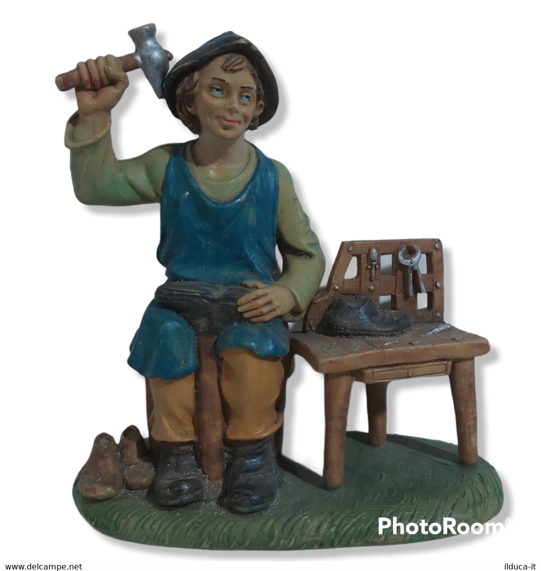 59101 Pastorello Presepe - Statuina In Plastica - Calzolaio - H Cm 18/20 - Weihnachtskrippen