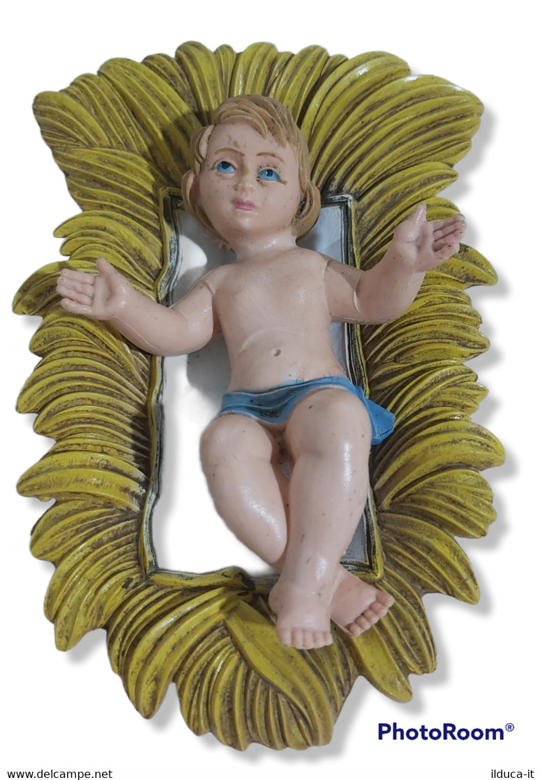44360 Pastorello Presepe - Statuina In Plastica - Gesù Bambino Con Culla - Weihnachtskrippen