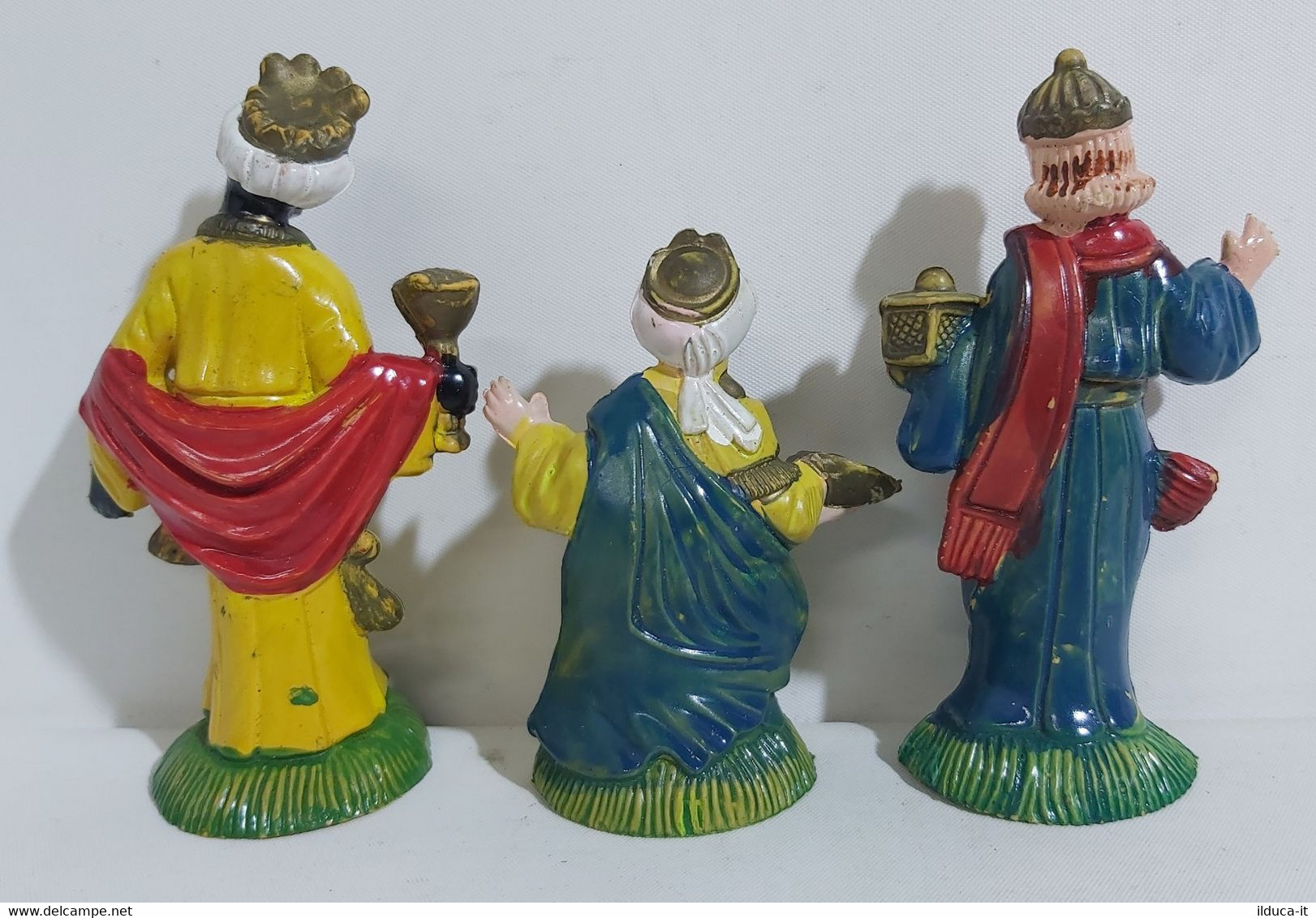 43923 Pastorello Presepe - 3 Statuine In Plastica - Re Magi - Crèches De Noël