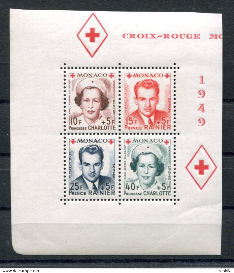 RC 21419 MONACO COTE 80€ N° 334A / 337A CROIX ROUGE SERIE ISSUE DU BLOC FEUILLET NEUF ** MNH TB - Unused Stamps