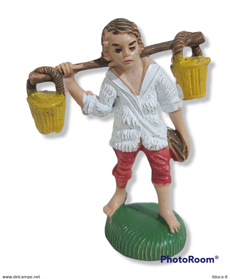 33944 Pastorello Presepe - Statuina In Plastica - Uomo Con Secchi - Weihnachtskrippen