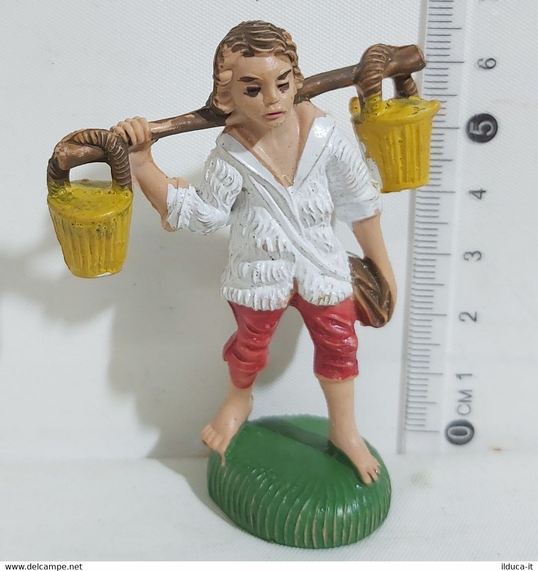 33944 Pastorello Presepe - Statuina In Plastica - Uomo Con Secchi - Nacimientos - Pesebres