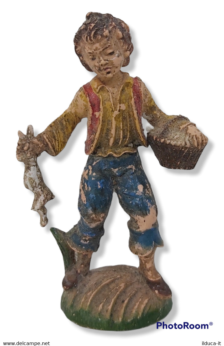 31790 Pastorello Presepe - Statuina In Plastica - Uomo Con Cesta - Nacimientos - Pesebres