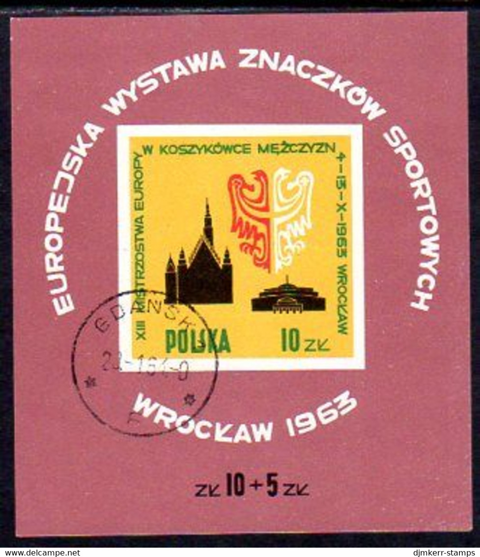 POLAND 1963 European Sports Stamps Exhibition Block Used.   Michel Block 30 - Usados