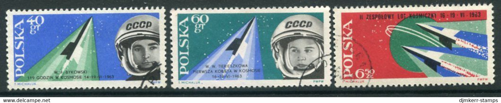 POLAND 1963 Vostok 5 Space Flight  Used.   Michel 1415-17 - Used Stamps