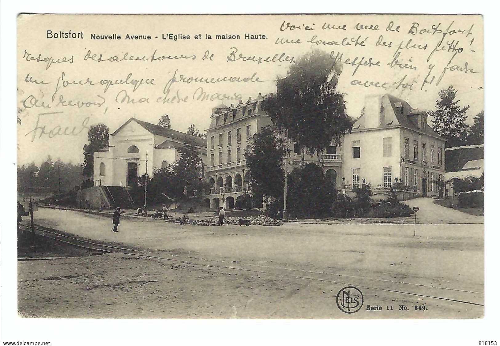 Boitsfort  Nouvelle Avenue - L'Eglise Et La Maison Haute 1906 - Watermaal-Bosvoorde - Watermael-Boitsfort