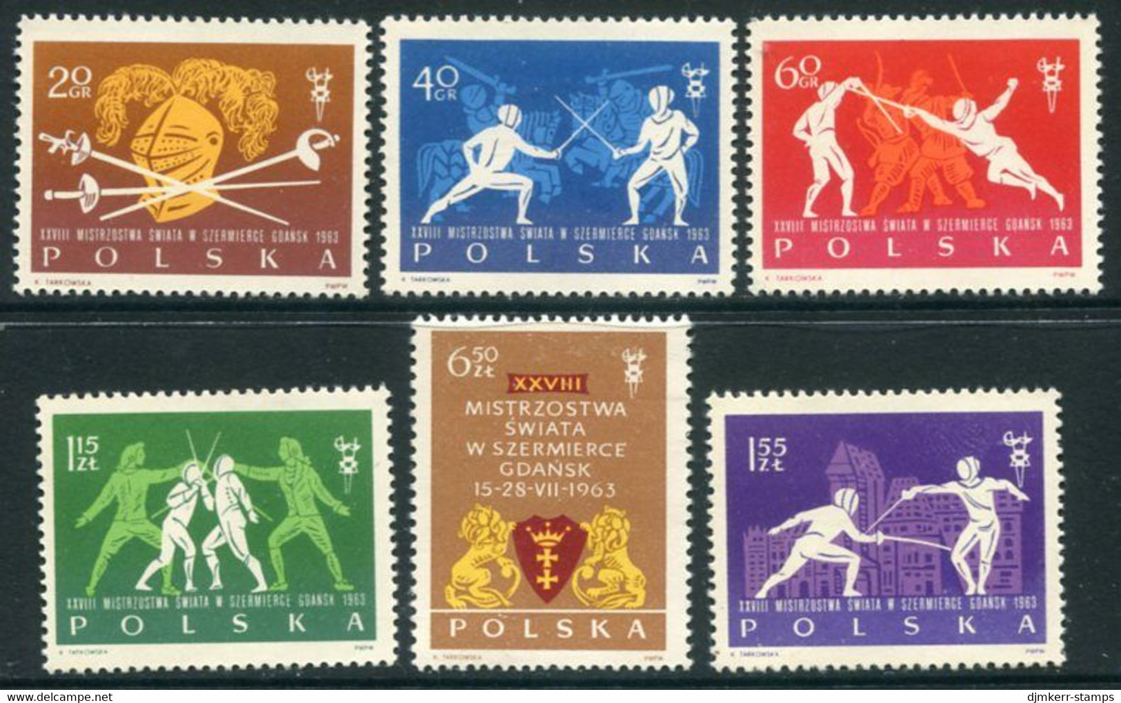 POLAND 1963 Fencing World Championship  MNH / **.   Michel 1405-10 - Unused Stamps