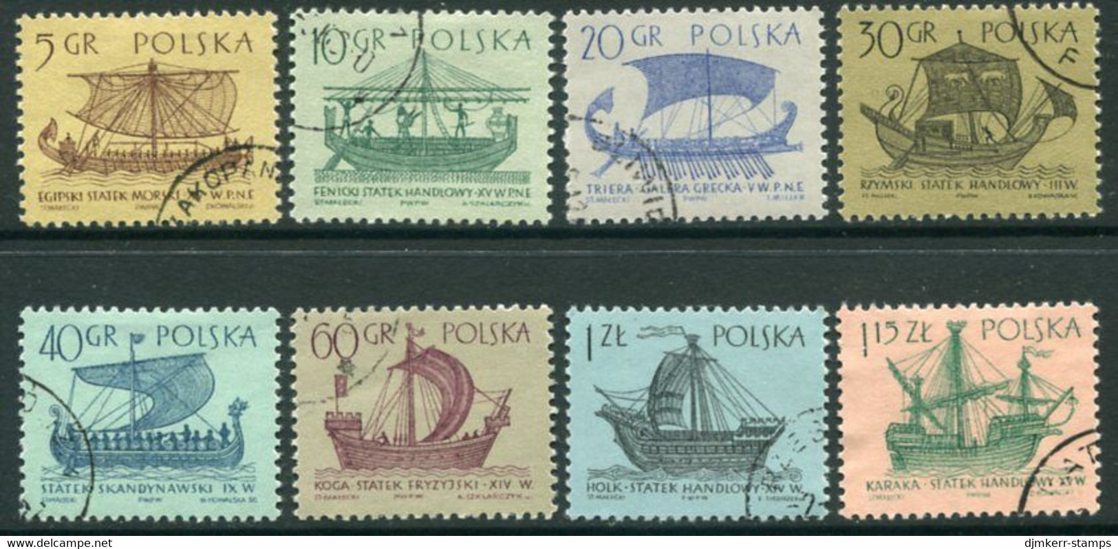 POLAND 1963 Sailing Ships I Used.   Michel 1383-90 - Used Stamps