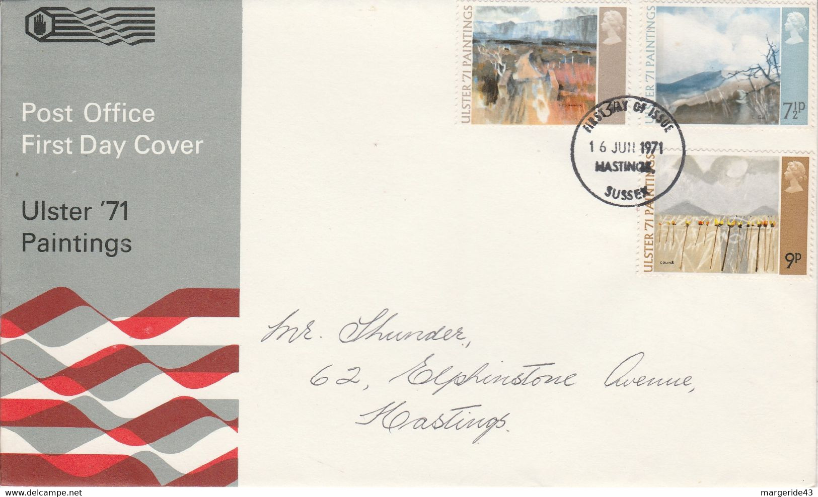 GB LETTRE FDC 1971 PEINTURES DE L'ULSTER - 1952-1971 Dezimalausgaben (Vorläufer)