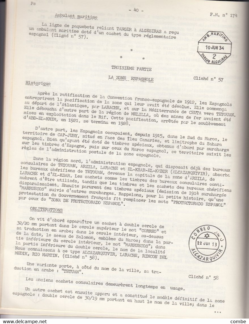 LES FEUILLES MARCOPHILES. 31 DEC 68. N° 174. M.P. ET OBLITERATIONS DU MAROC ESPAGNOL. CORPS EXPEDITIONNAIRE DE CHINE - Philately And Postal History