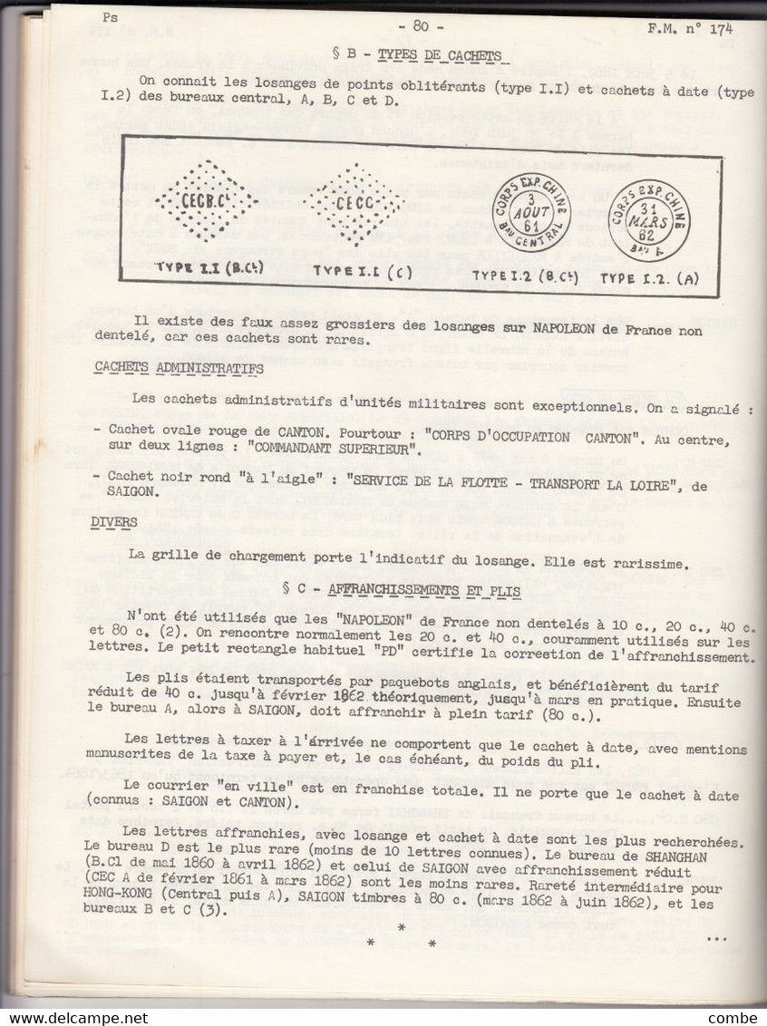 LES FEUILLES MARCOPHILES. 31 DEC 68. N° 174. M.P. ET OBLITERATIONS DU MAROC ESPAGNOL. CORPS EXPEDITIONNAIRE DE CHINE