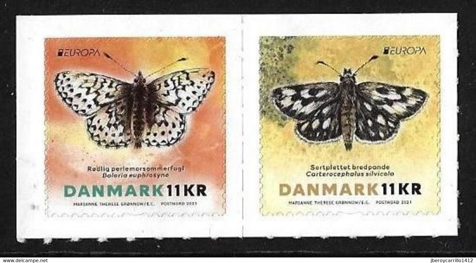 DINAMARCA /DANMARK /DÄNEMARK /DENMARK  -EUROPA 2021 -ENDANGERED NATIONAL WILDLIFE"- SET Of 2 STAMPS With LOGO EUROPA - 2021