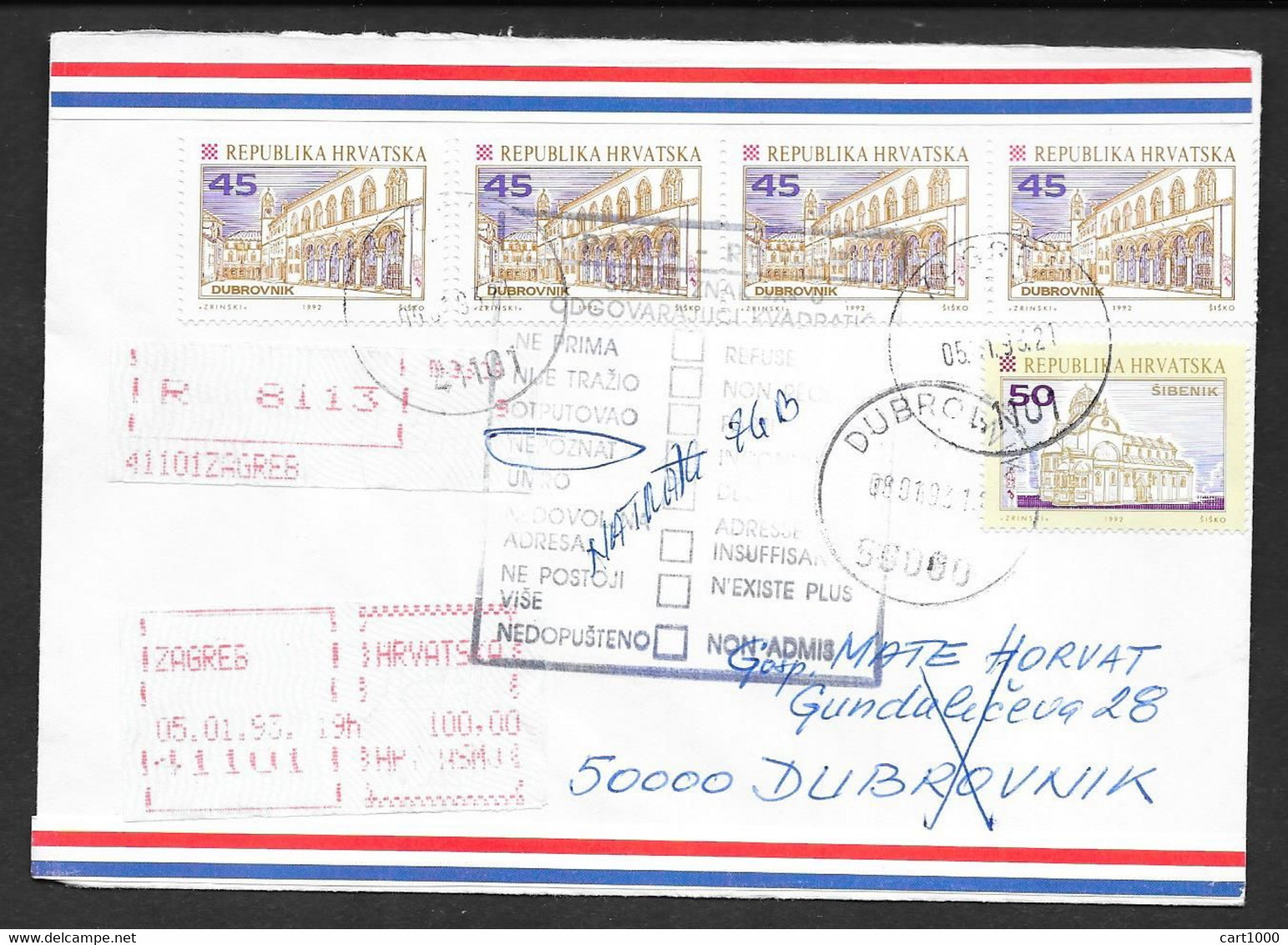 HRVATSKA CROAZIA 1993 ZAGREB N°C345 - Kroatië