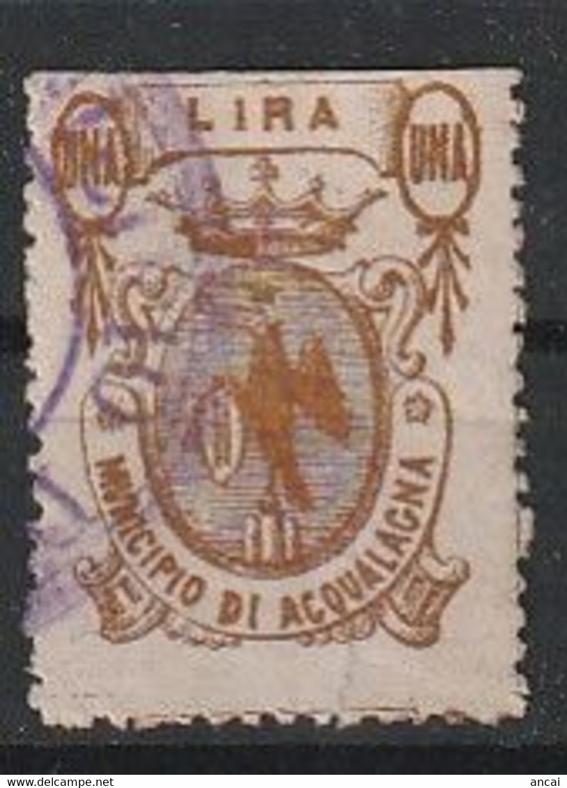 Acqualagna. 1882. Marca Municipale (marca Comunale)   L. 1 Bronzo.  21 X 30. Dent. 11 1/2 - Non Classificati