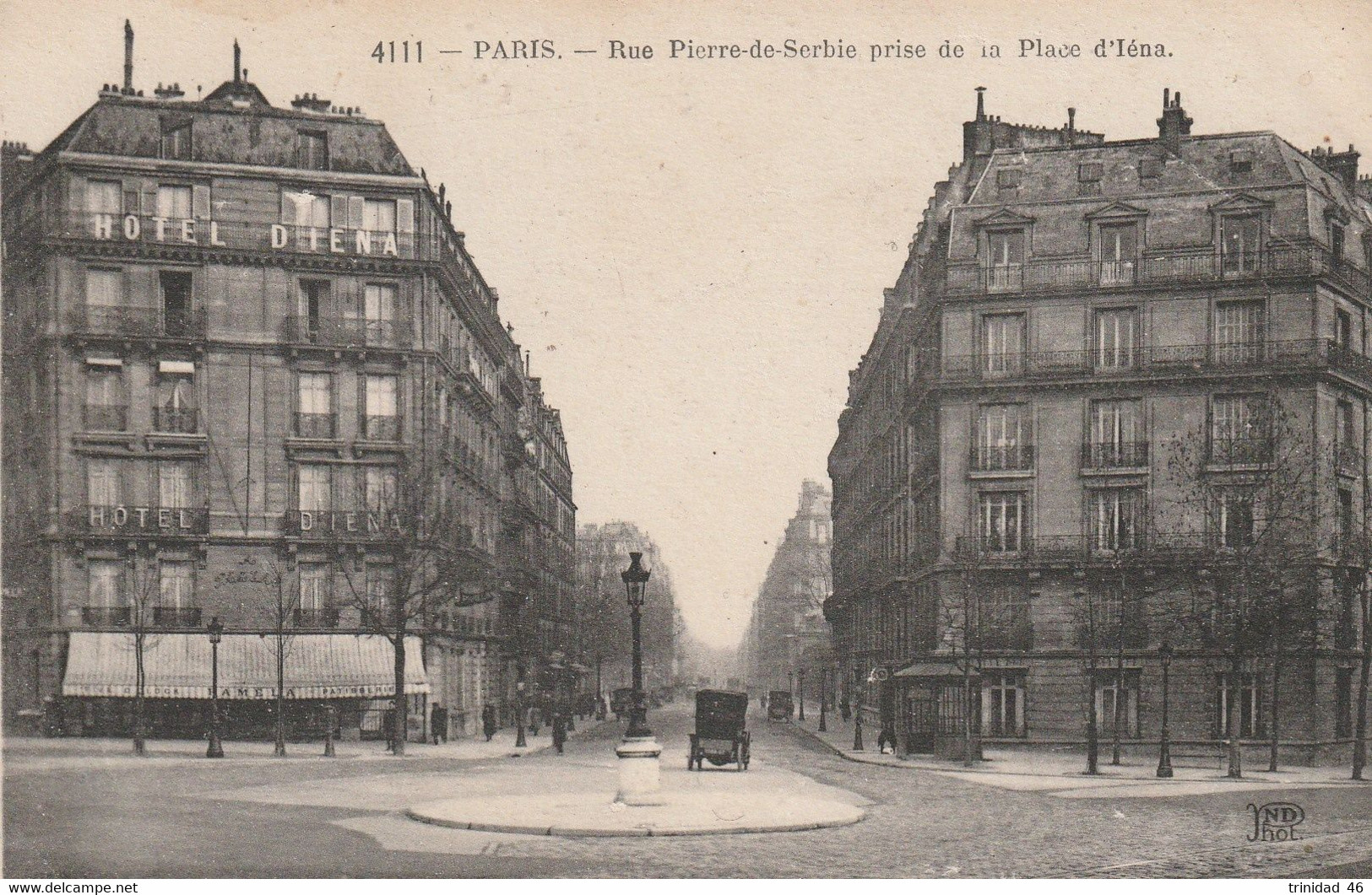 PARIS 20 ( RUE PIERRE DE SERBIE PRISE DE LA PLACE D'IENA )  1921 - Arrondissement: 08