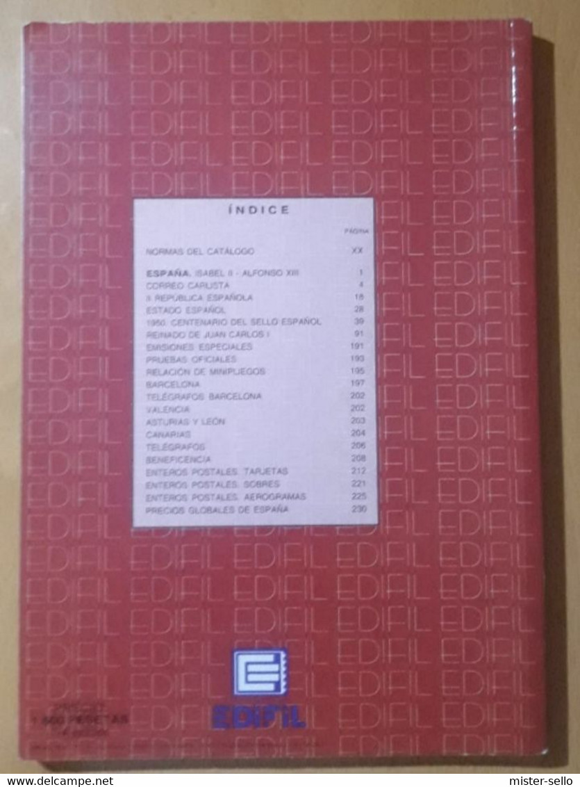 ESPAÑA CATALOGO DE SELLOS EDIFIL 2001. - Espagne