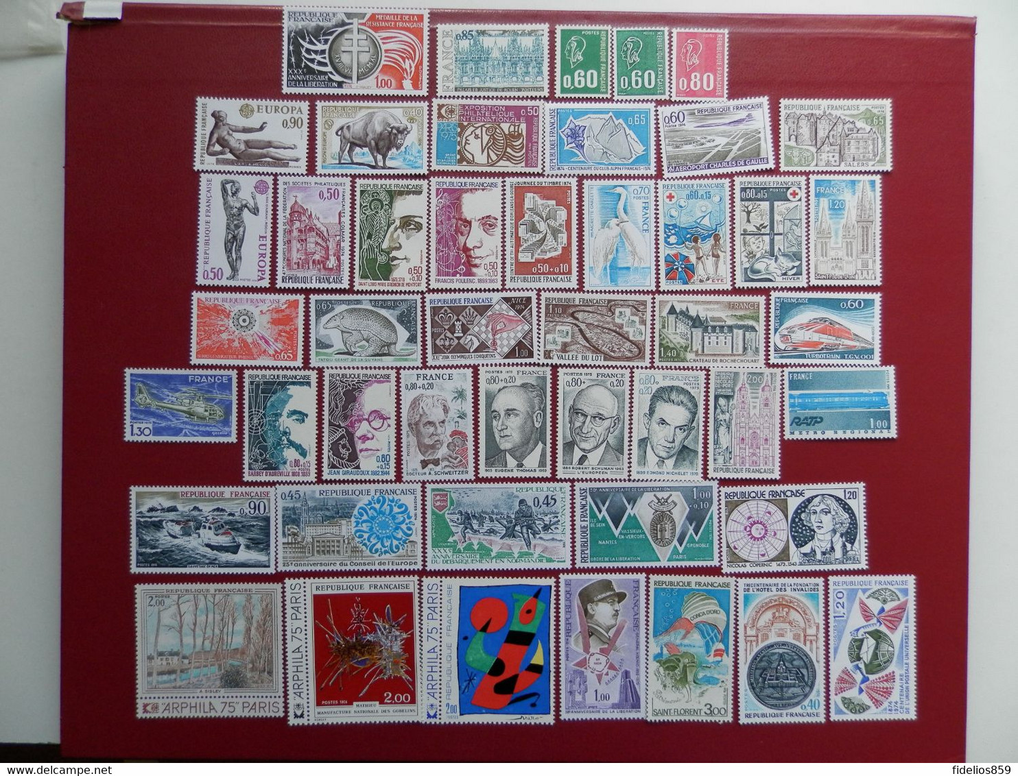 FRANCE ANNEE COMPLETE 1974 SOIT 47 TIMBRES NEUFS SANS CHARNIERE NI TRACE LUXE - 1970-1979