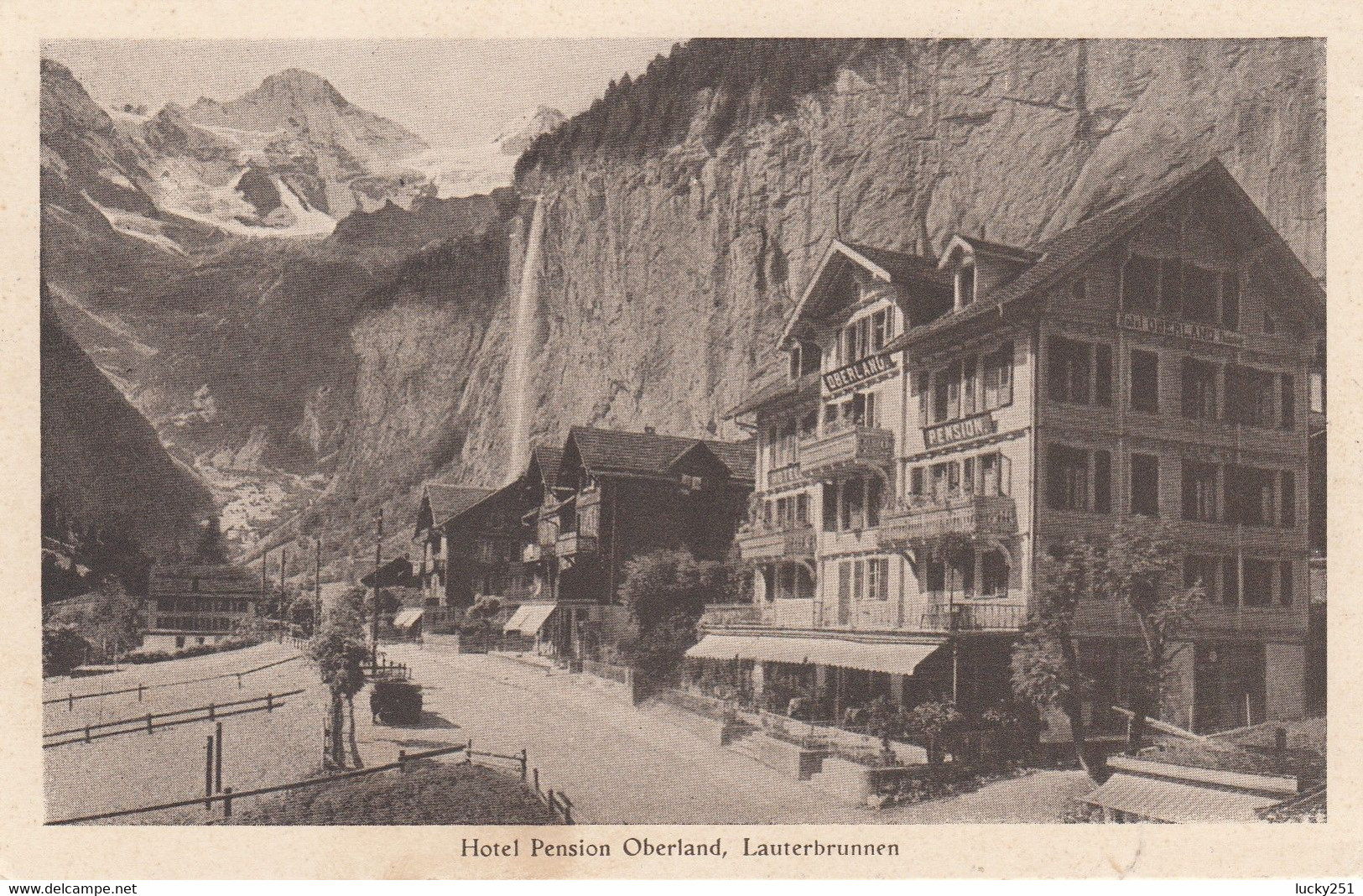 Suisse - Hôtel - Lauterbrunnen - Hôtel Pension Oberland - Circulée 24/07/1929 - Lauterbrunnen