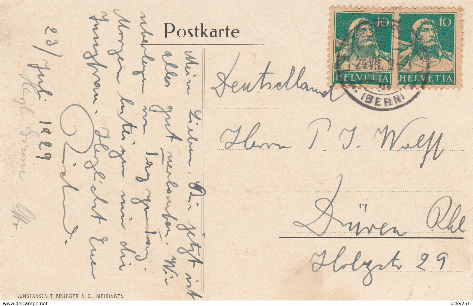 Suisse - Hôtel - Lauterbrunnen - Hôtel Pension Oberland - Circulée 24/07/1929 - Lauterbrunnen