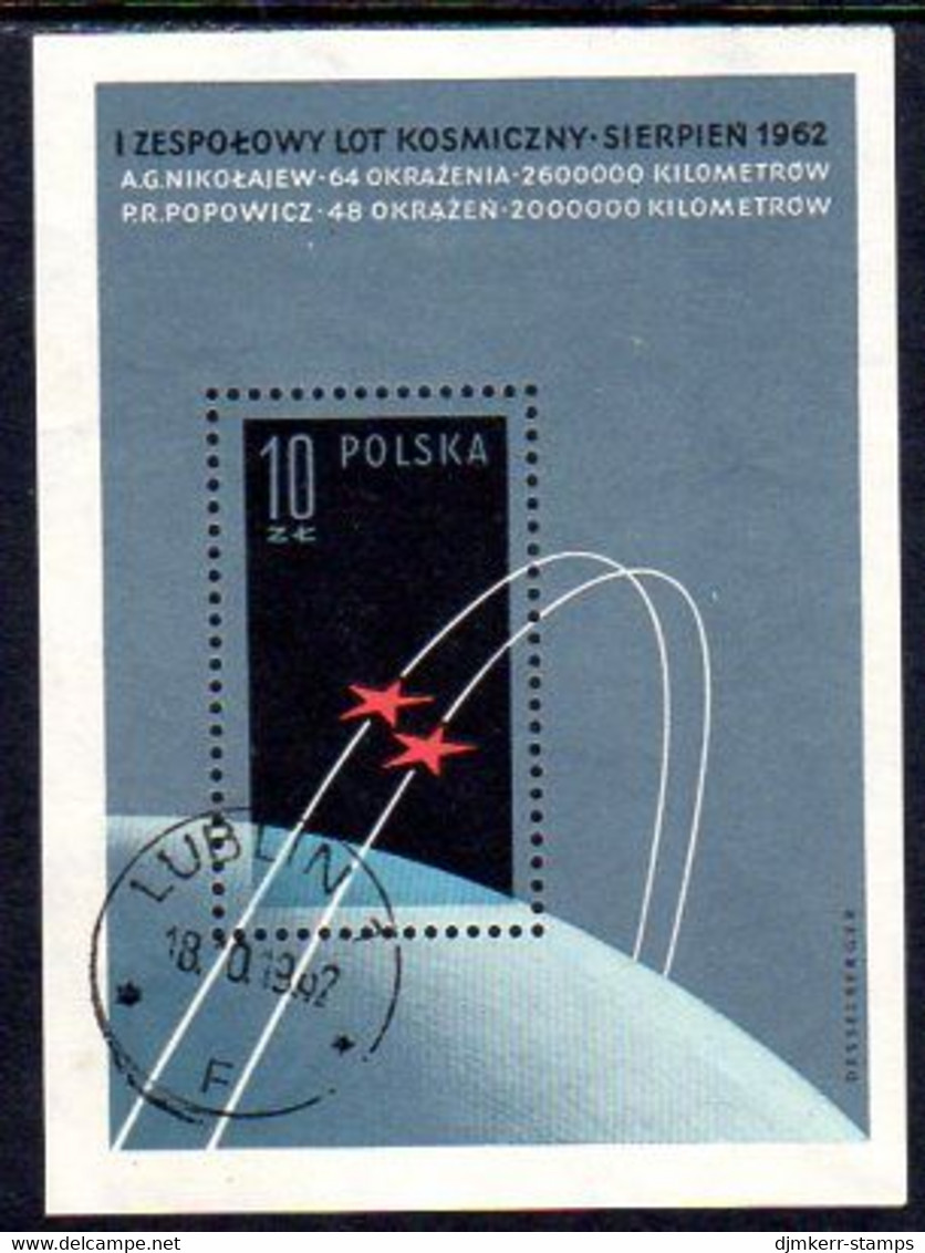 POLAND 1962 Vostok Space Flights Block Used  Michel Block 28 - Blocs & Feuillets