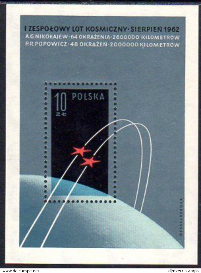 POLAND 1962 Vostok Space Flights Block MNH / **  Michel Block 28 - Blocchi E Foglietti