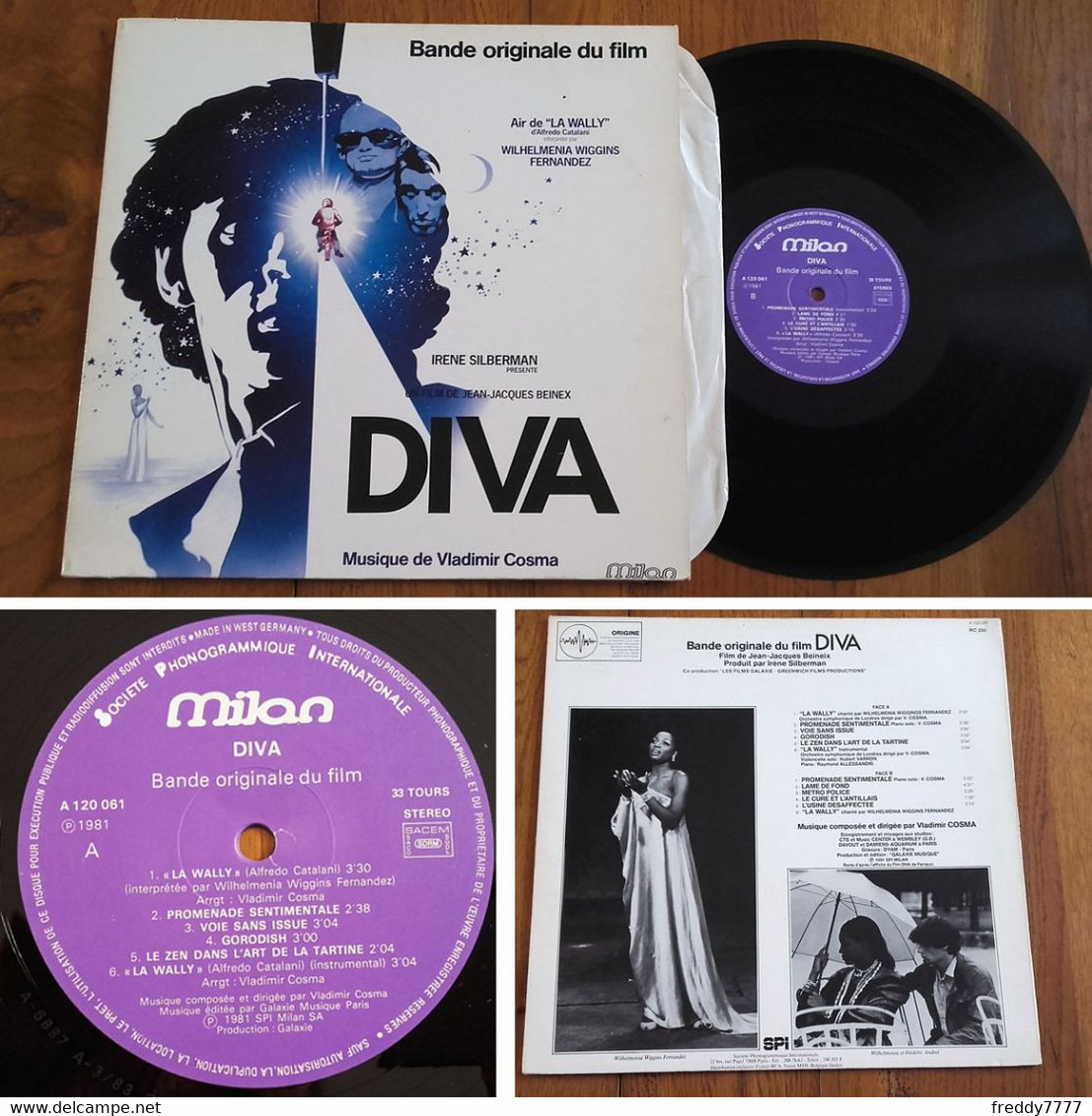 RARE LP 33t RPM (12") BOF OST "DIVA" (Vladimir Cosma, West Germany, 1981) - Música De Peliculas