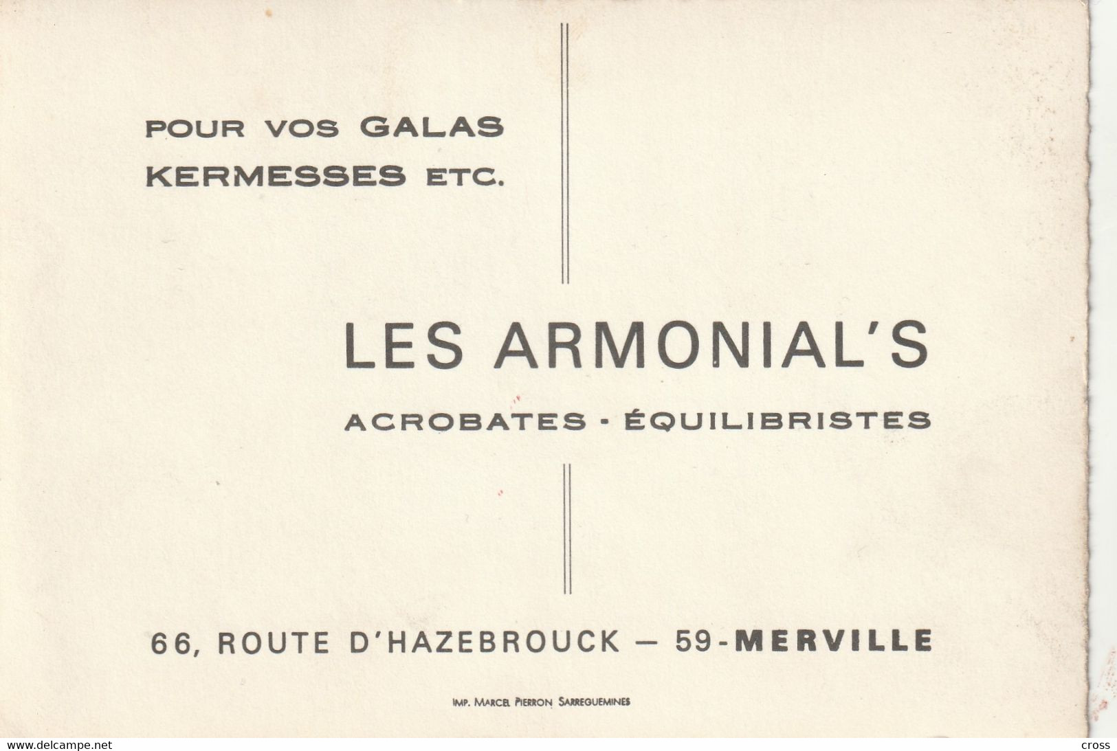 59 MERVILLE ACOBATES EQUILIBRISTES LES ARMONIAL'S - Merville