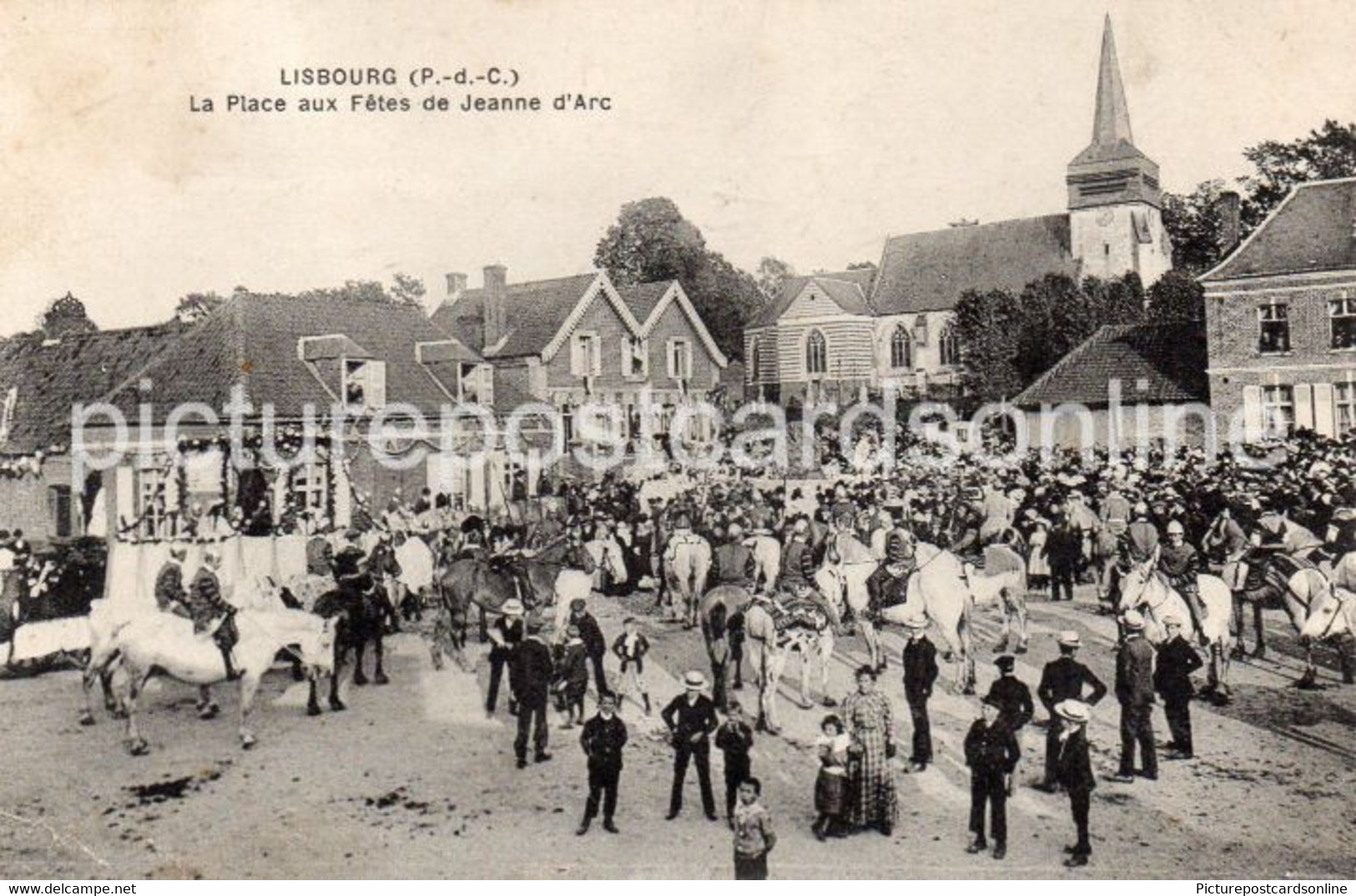 LISBOURG LA PLACE AUX FETES DE JEANNE D'ARC OLD B/W POSTCARD FRANCE - Other & Unclassified