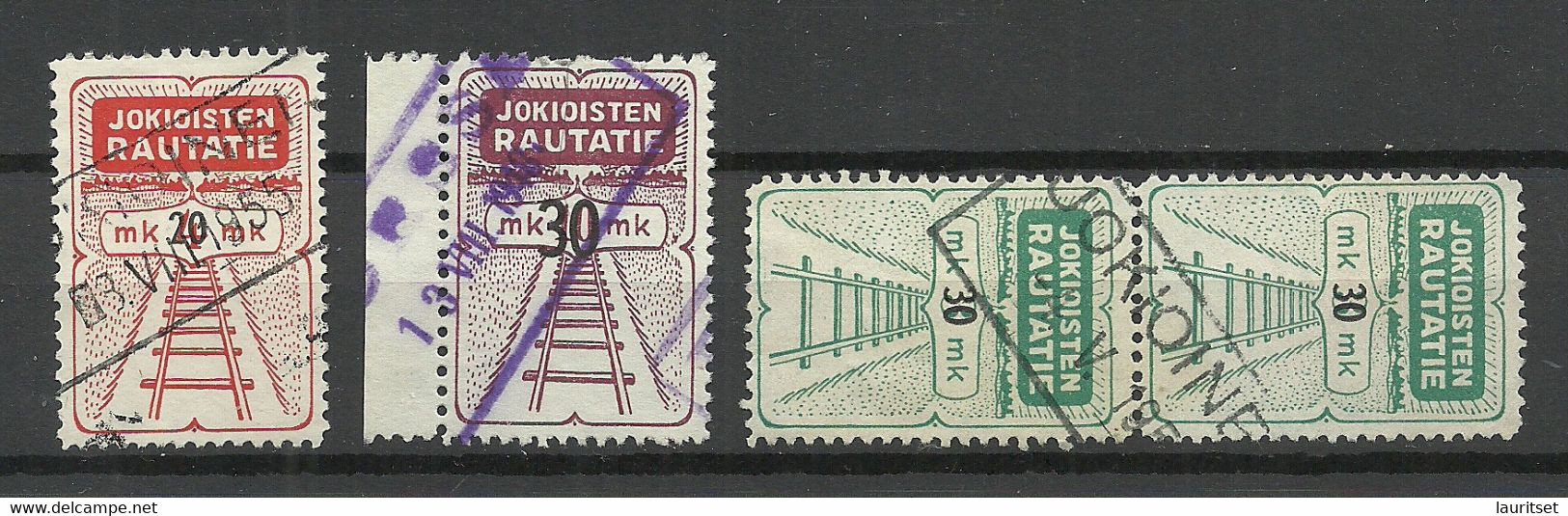 FINLAND FINNLAND 1946-1953 Jokioisten Railway Stamps O - Postpaketten