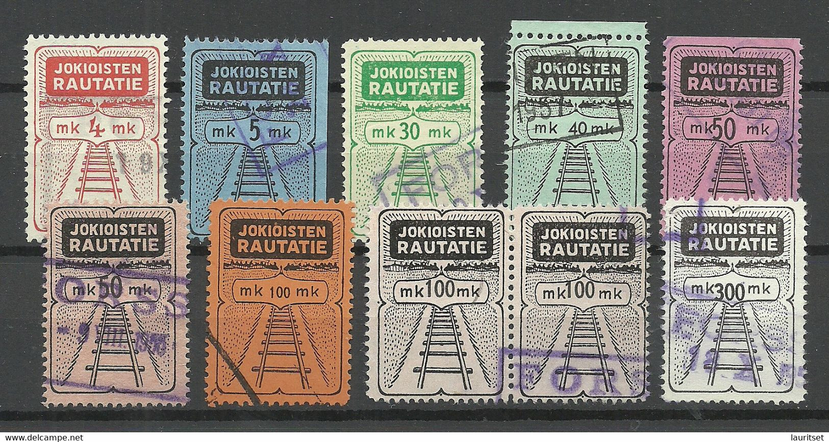 FINLAND FINNLAND 1930-1950 Jokioisten Railway Stamps O - Paquetes Postales