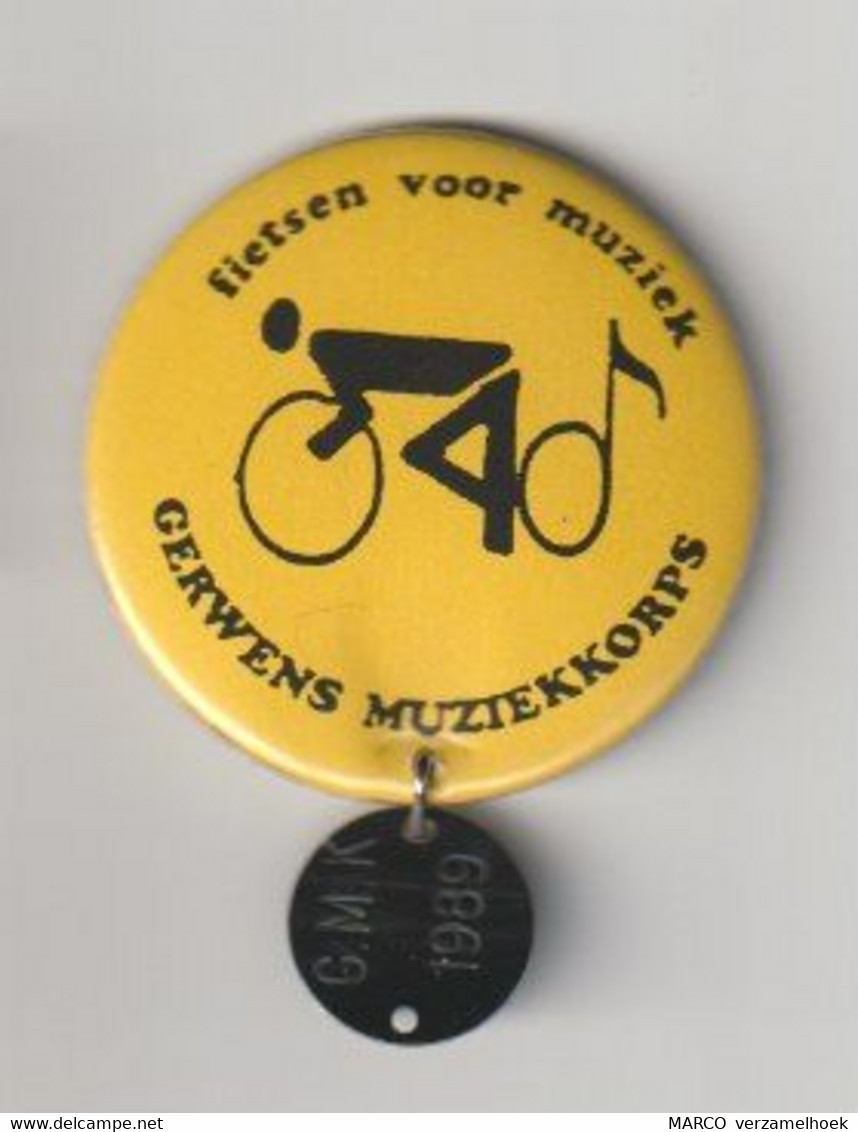 Speld-pin-button: Fietsen Voor Muziek Gerwens Muziekkorps Gerwen (NL) 1989 - Cyclisme