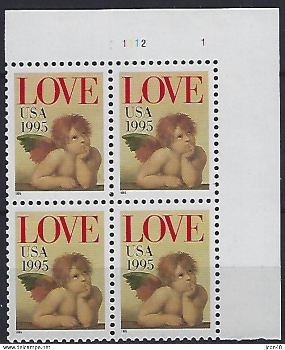 USA  1995  Love  (*) Mi.2560  A  (pl. Nr. 1112 1 - Plattennummern