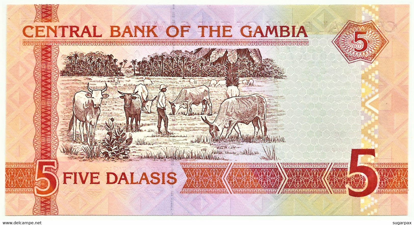 Gambia - 5 Dalasis - ND ( 2006 ) - Unc. - Pick 25.c - Sign. 17 ( 2013 ) - Serie G - Gambie