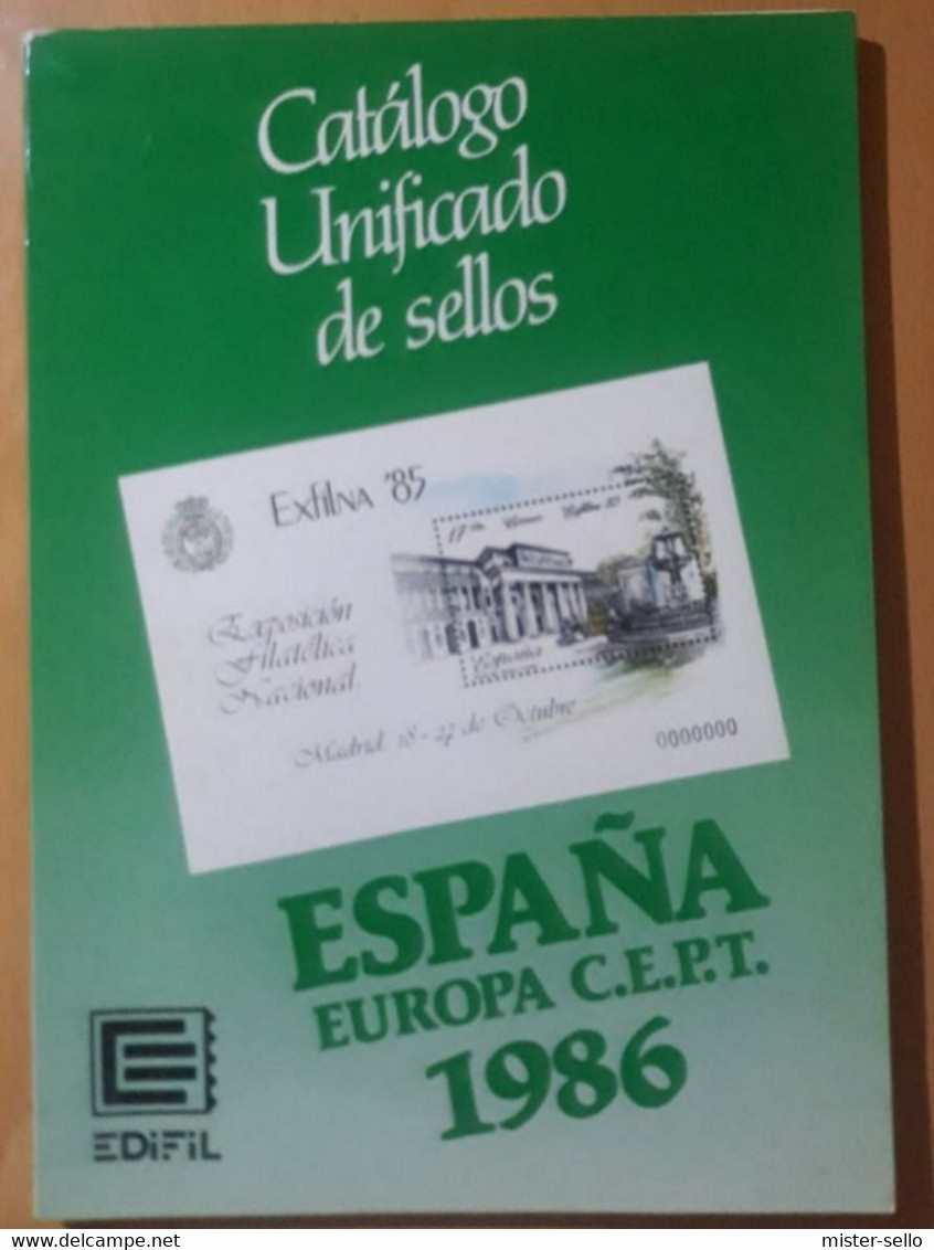 CATALOGO DE SELLOS ESPAÑA+ EUROPA CEPT EDIFIL 1986 - España