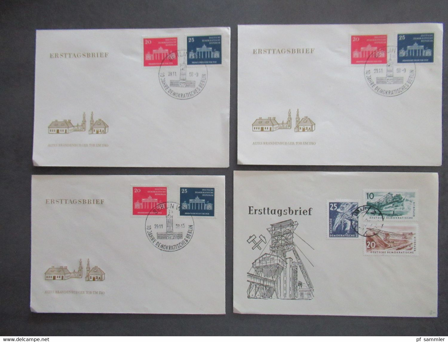 DDR FDC ab 1953 / 87 teilweise echt gelaufen (1x nach Israel) insgesamt 60 Belege auch Marx und Fünfjahrplan