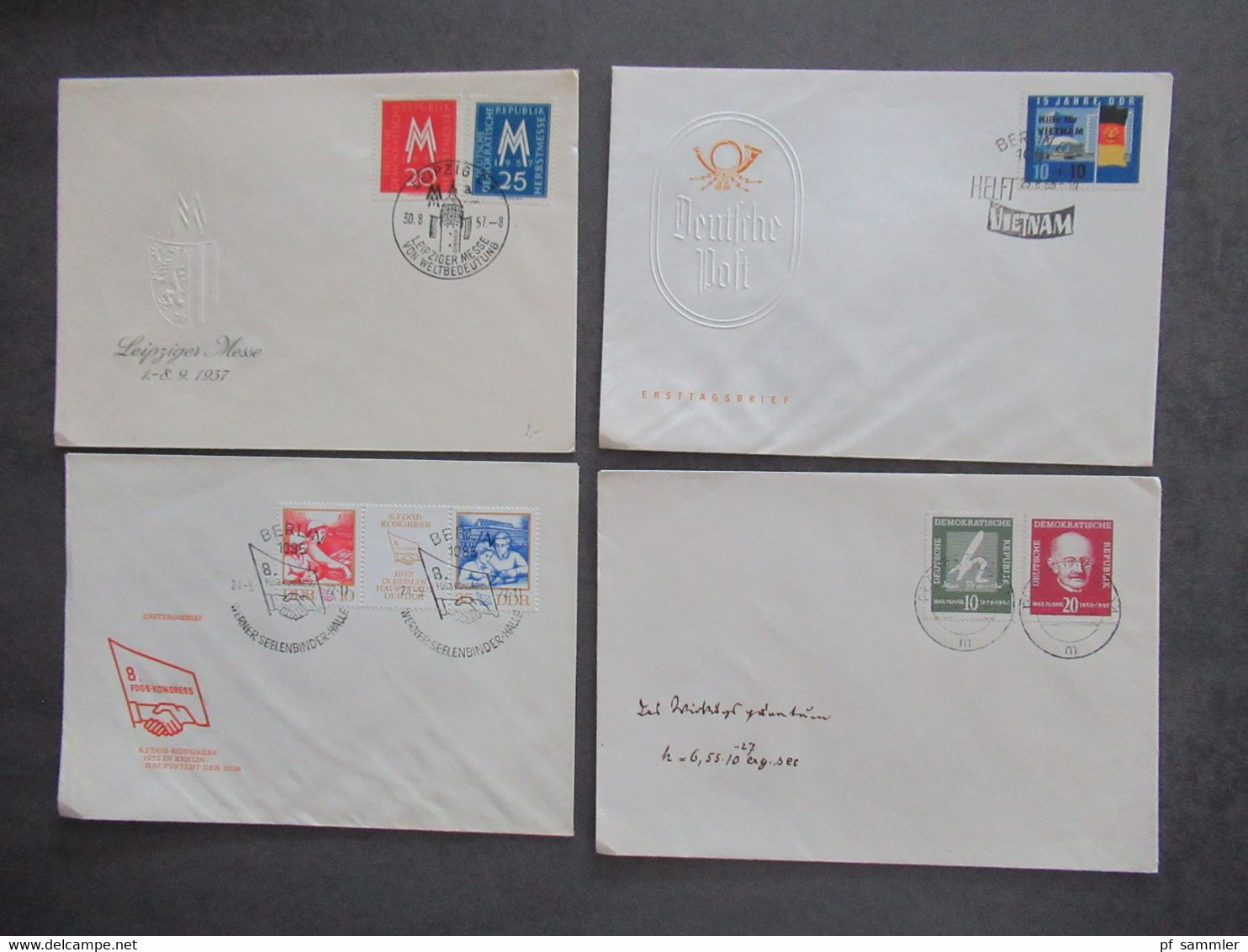 DDR FDC ab 1953 / 87 teilweise echt gelaufen (1x nach Israel) insgesamt 60 Belege auch Marx und Fünfjahrplan