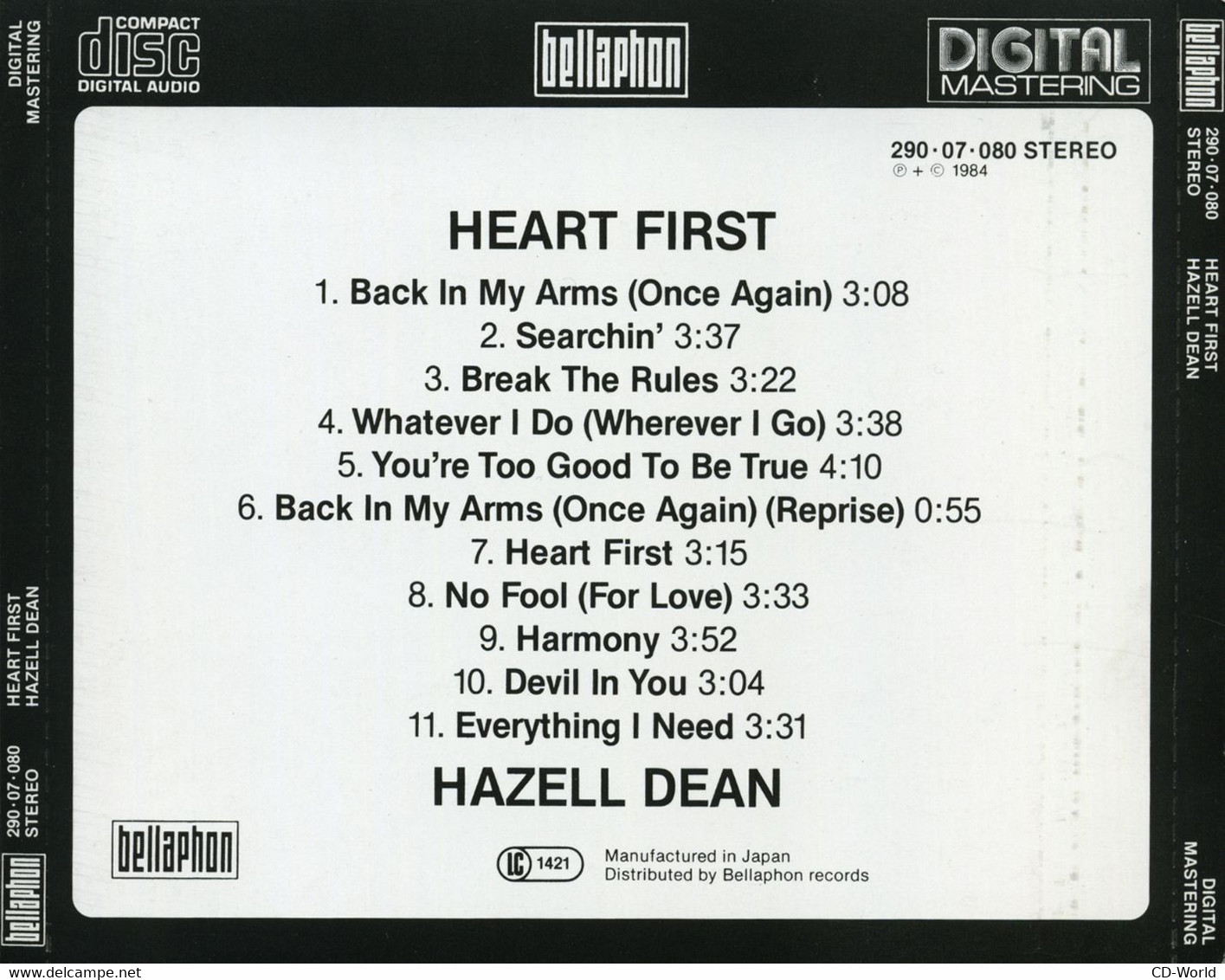 Hazell Dean (1984) Heart First (290·07·080) - Disco, Pop