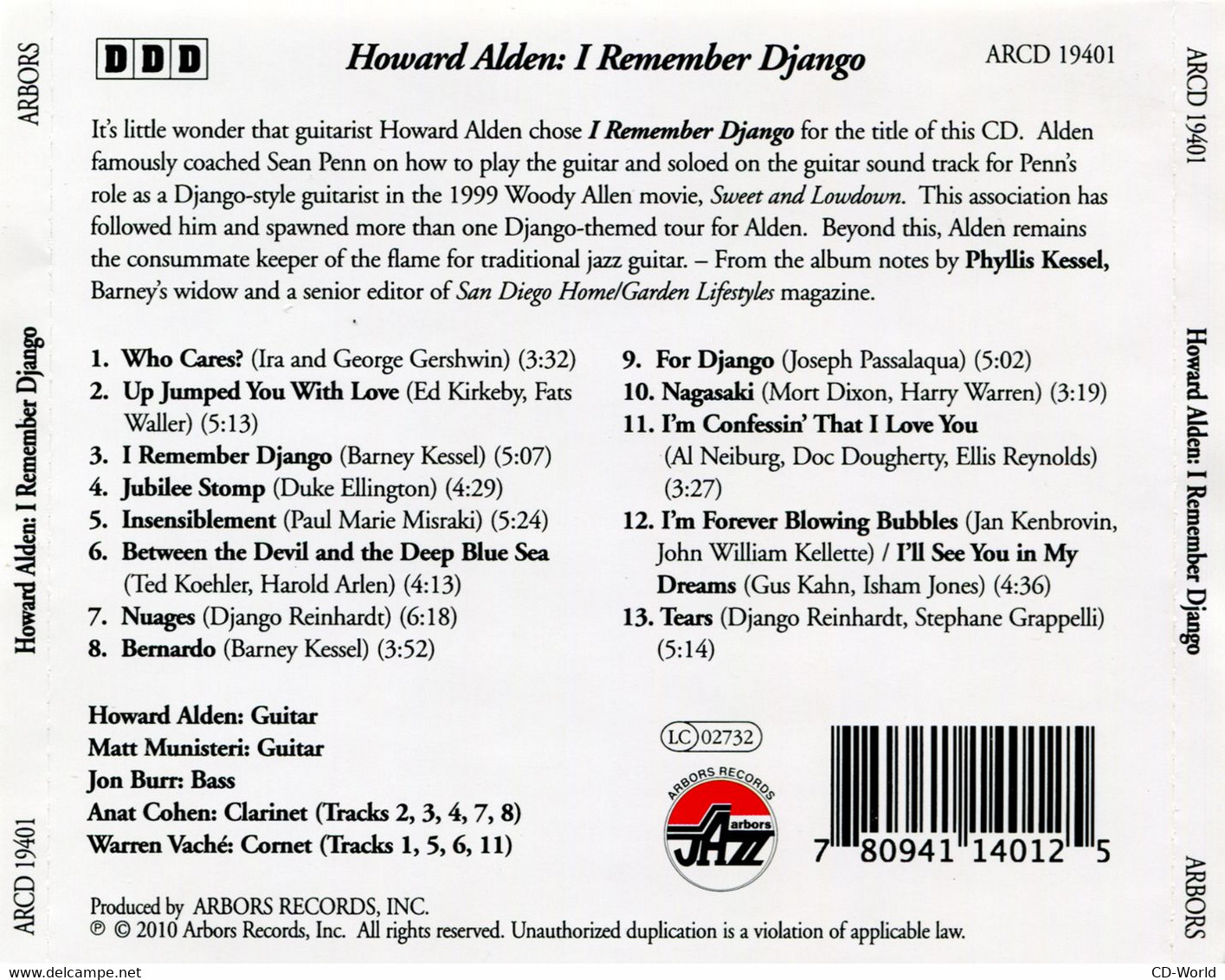 Howard Alden (2010) I Remember Django (ARCD 19401) - Jazz