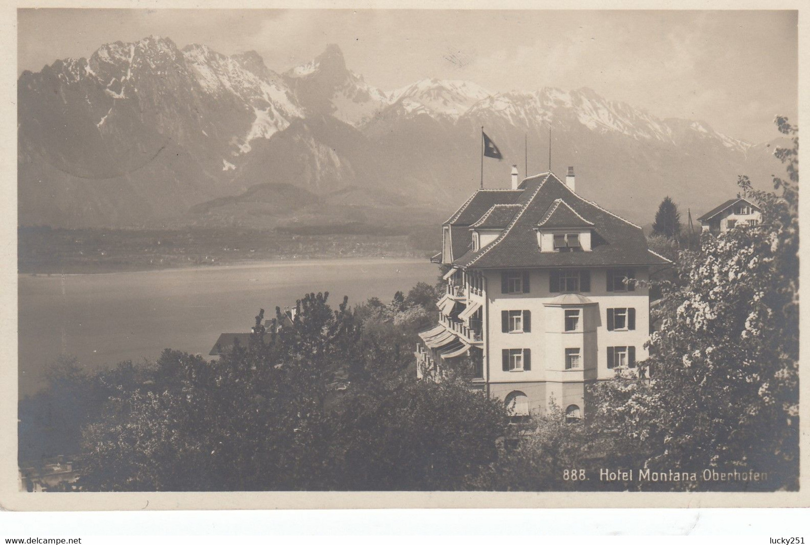 Suisse - Hôtel - Oberhofen -  Hôtel Montana - Circulée 02/08/1914 - Oberhofen Am Thunersee