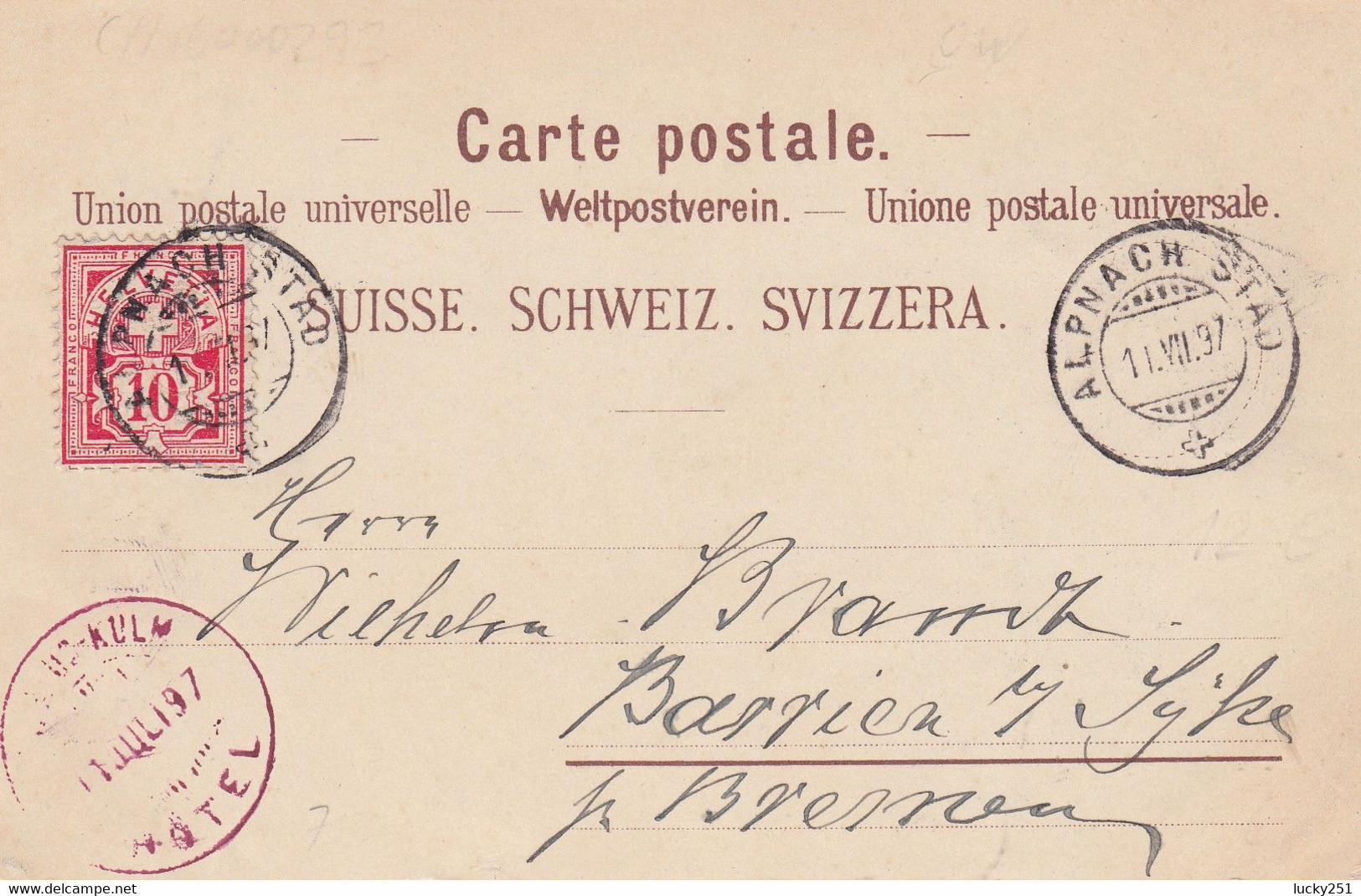 Suisse - Hôtel - Pilatus -  Hôtel Pilatuskulm - Circulée 11/07/1897 - Litho - Other & Unclassified