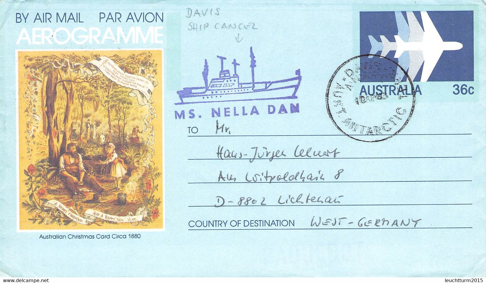 AUSTRALIA - AEROGRAMME 1983 DAWSON > LICHTENAU/DE / PR206 - Luchtpostbladen