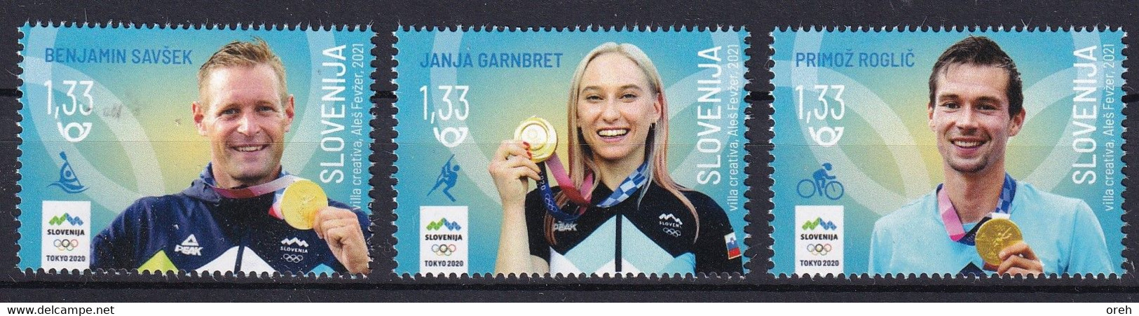 SLOVENIA  2021,NEW  15.10 ,SPORT, GOLD OLYMPIC MEDAL TOKYO,GAMES,ROGLIC,SAVSEK, GARNBRET,MNH - Slovenia