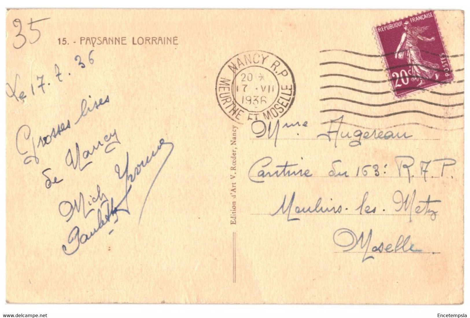 CPA-Carte Postale -France Paysanne Lorraine Porteuse De Bois 1936  VM39037 - Lorraine