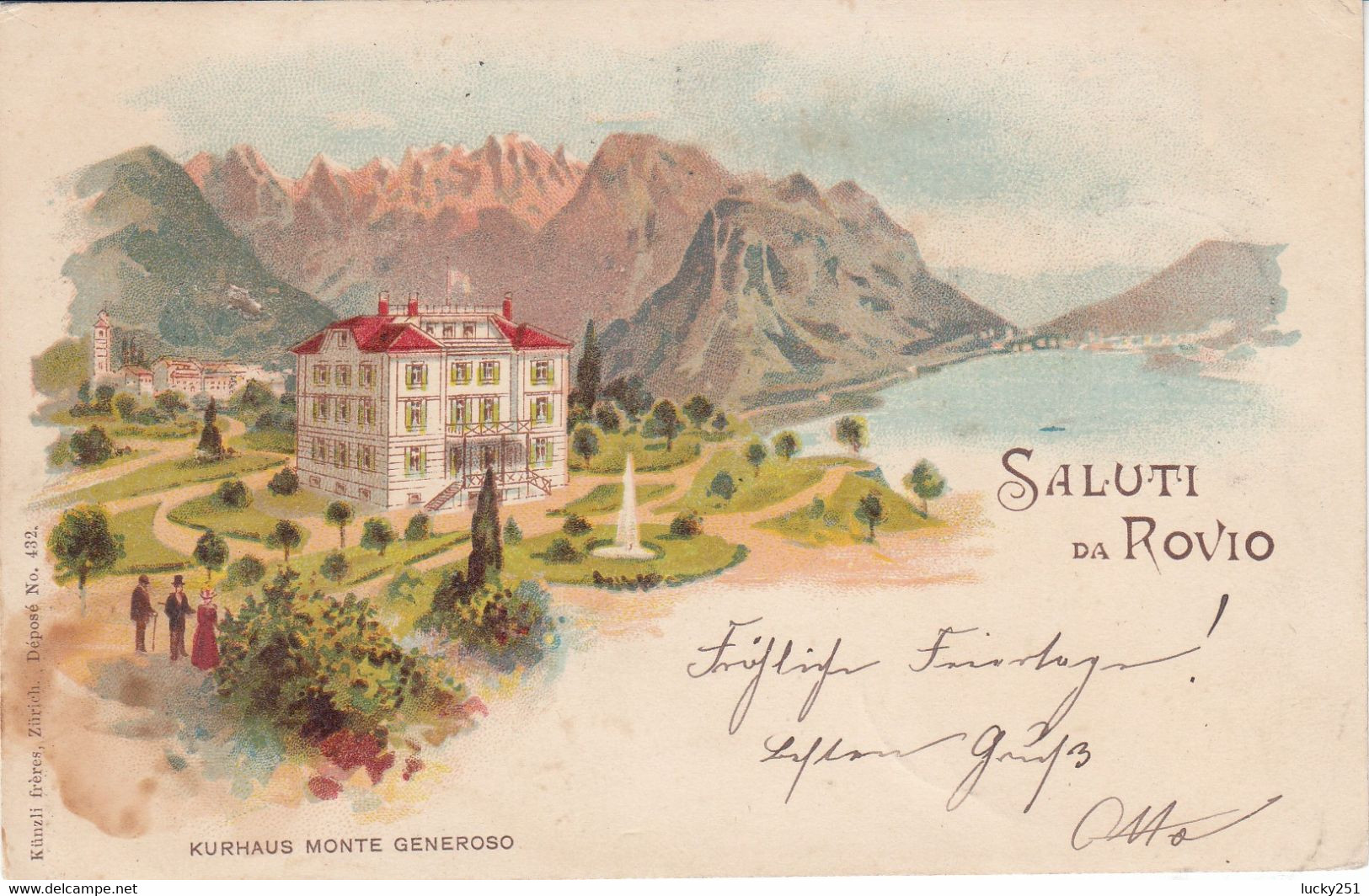 Suisse - Hôtel - Rovio  - Hôtel Monte Generoso - Circulée 27/25/1898 - Animé - Litho - Mon