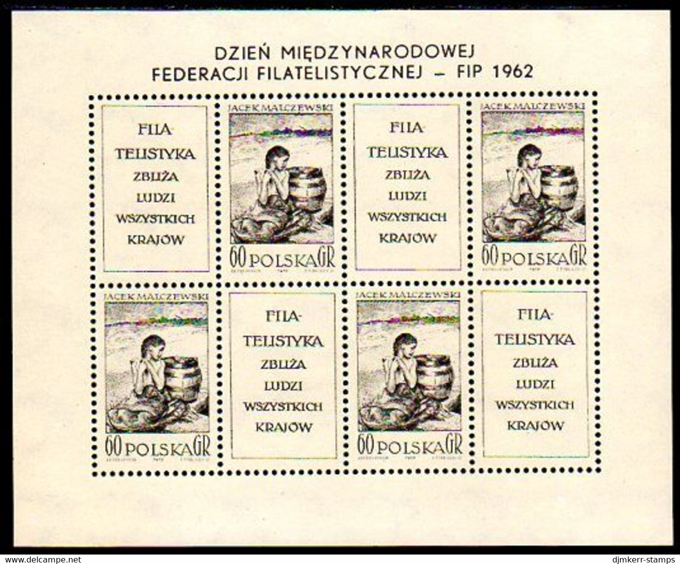POLAND 1962 FIP Day Sheetlet MNH / **  Michel 1337 Kb - Blokken & Velletjes