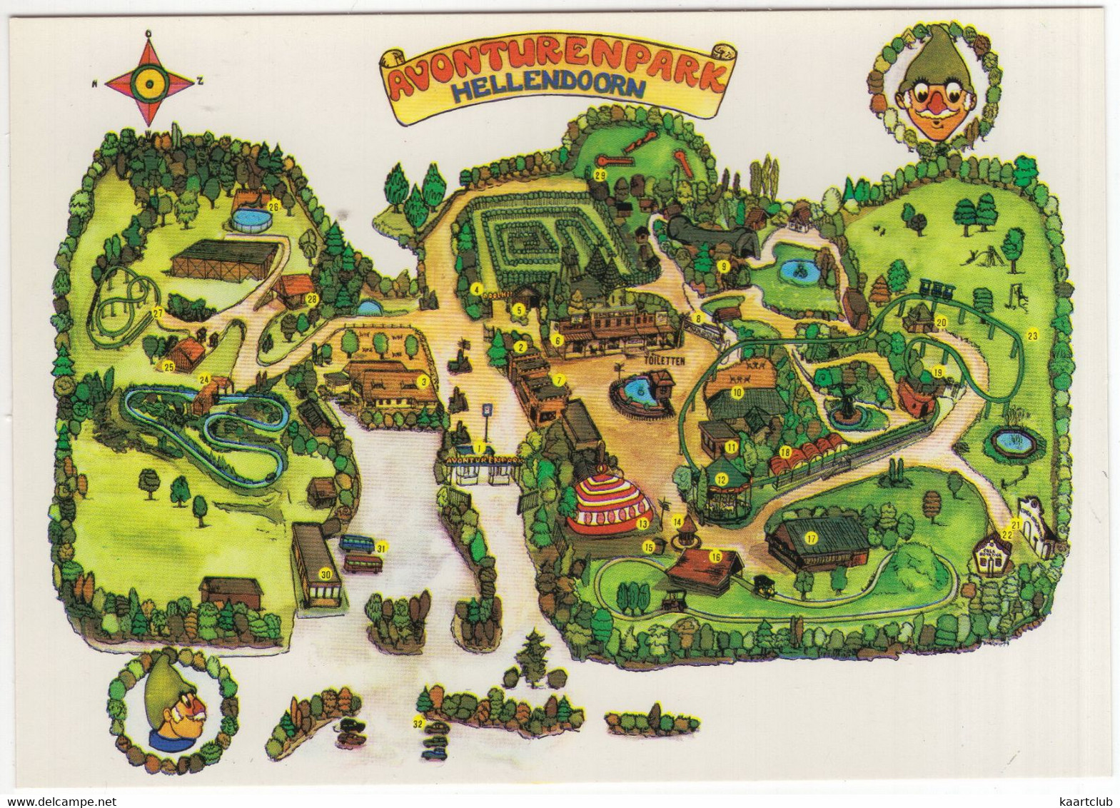 Avonturenpark Hellendoorn - Plattegrond Attracties - (Ov, Nederland / Holland) - Nr. L 6790 - Hellendoorn