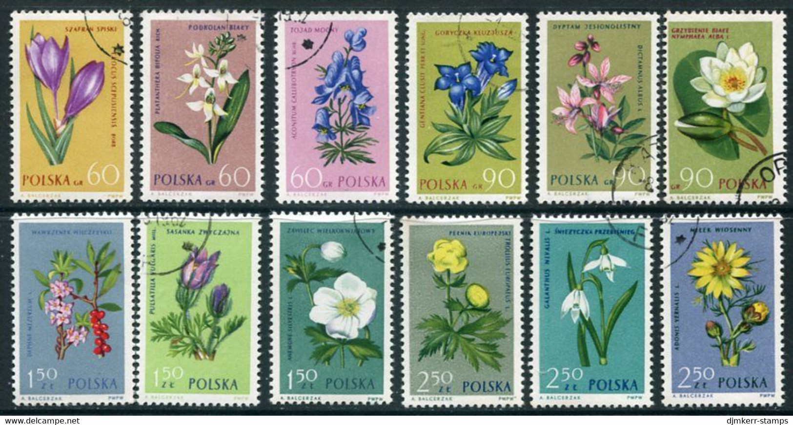 POLAND 1962 Protected Plants Used.  Michel 1325-36 - Gebraucht