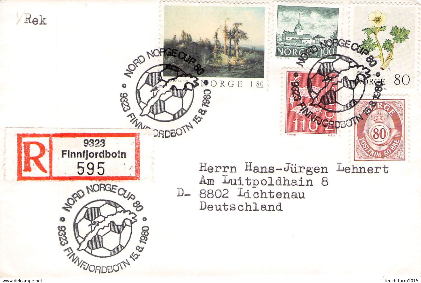 NORWAY - LETTER 1980 FINNFJORDBOTN > LICHTENAU/DE / QG82 - Storia Postale