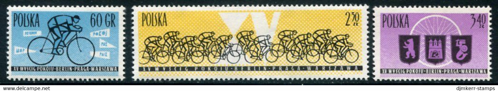 POLAND 1962 Peace Cycle Tour  MNH / **.  Michel 1306-08 - Unused Stamps