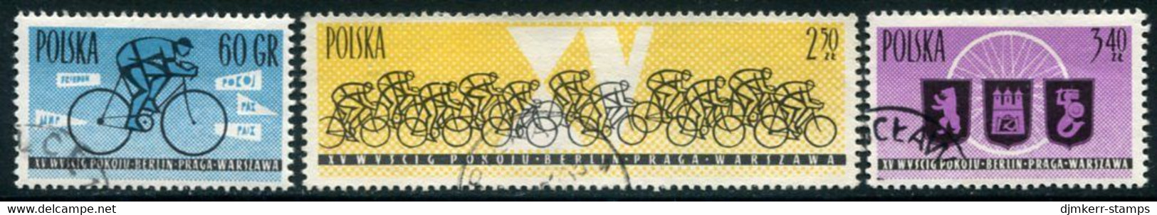 POLAND 1962 Peace Cycle Tour  Used.  Michel 1306-08 - Oblitérés